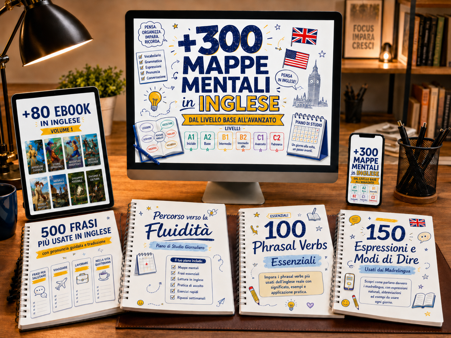 Mockup del Kit Completo di Inglese Visivo